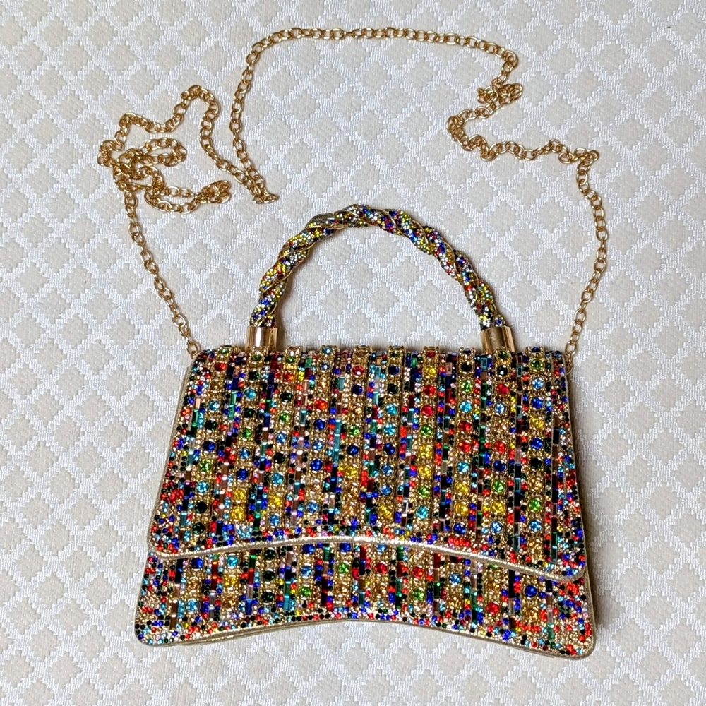 Elegant Multicolor Rhinestone Handbag - Picture 2 of 13